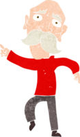 desenho animado triste velho apontando png