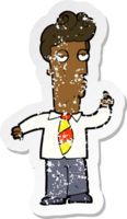 retro noodlijdende sticker van een cartoon verveelde man die een vraag stelt png