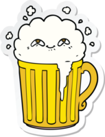 sticker of a happy cartoon mug of beer png