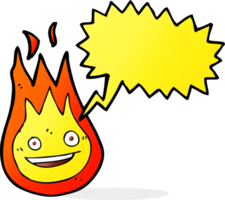 cartoon friendly fireball with speech bubble png