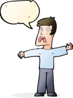 cartoon frightened man with speech bubble png