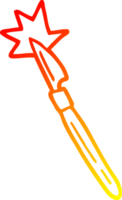 warm gradient line drawing of a cartoon scalpel png