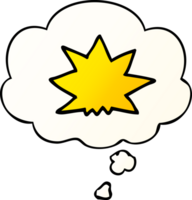 cartoon explosion with thought bubble in smooth gradient style png