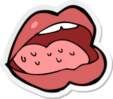 sticker of a cartoon open mouth png
