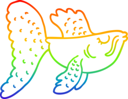 rainbow gradient line drawing of a cartoon chinese fighting fish png