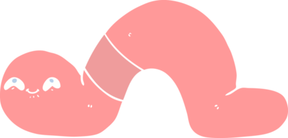 gusano de dibujos animados de estilo de color plano png