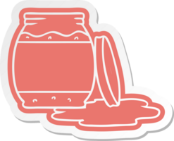 cartoon sticker of a strawberry jam png
