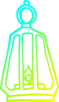 cold gradient line drawing of a cartoon lamp png