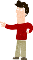 cartoon curious man pointing png