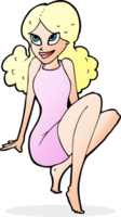 cartoon attractive woman posing png