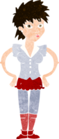 dessin animé, femme, à, mains hanches png