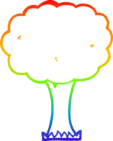 rainbow gradient line drawing of a cartoon tree png