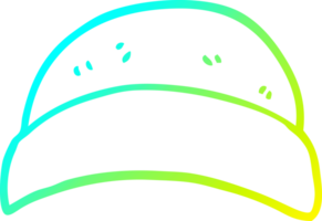 cold gradient line drawing of a cartoon hat png