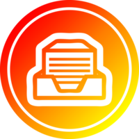 office paper stack circular icon with warm gradient finish png