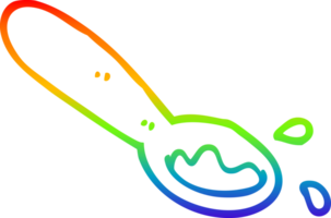 Regenbogen Gradient Linie Zeichnung von ein Karikatur Kelle von Essen png