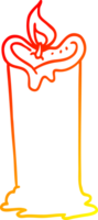 warm gradient line drawing of a cartoon candle png