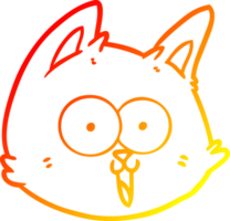 warm Gradient Linie Zeichnung von ein Karikatur Katze Gesicht png