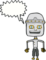 funny cartoon robot with speech bubble png
