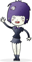 cartoon waving vampire girl png