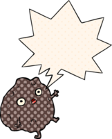 cartoon rock falling with speech bubble in comic book style png