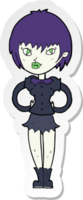 adesivo di una bella ragazza vampiro cartone animato png