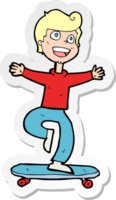 sticker van een cartoon-skaterjongen png