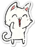 noodlijdende sticker van een happy cartoon kat png