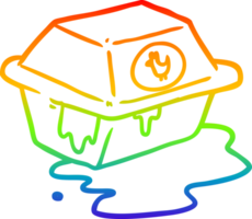 rainbow gradient line drawing of a take out fried chicken png