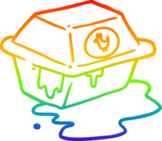 regenboog helling lijn tekening van een nemen uit gebakken kip png