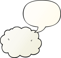 cartoon cloud with speech bubble in smooth gradient style png