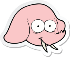 adesivo de um rosto de elefante de desenho animado png