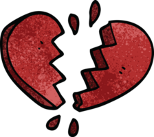 cartoon doodle broken heart png