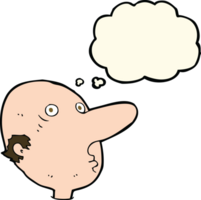 cartoon balding man with thought bubble png