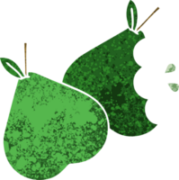 retro illustration style cartoon of a pears png