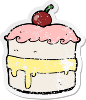distressed sticker of a cartoon cake png