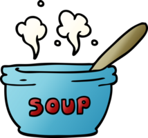 doodle de desenho animado de sopa quente png