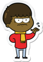 sticker of a cartoon annoyed man png