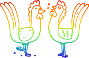 arc en ciel pente ligne dessin de une dessin animé poulets png