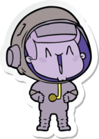 sticker of a happy cartoon astronaut png