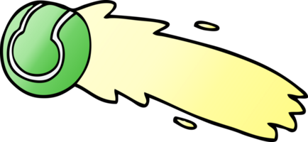 doodle de desenho animado bola de tênis voadora png