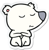 sticker of a happy cartoon polar bear png