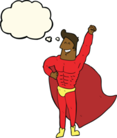 cartoon superhero with thought bubble png