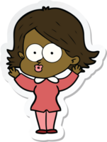 sticker of a cartoon girl pouting png