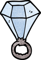 anillo de diamantes de garabato de dibujos animados png