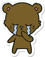 sticker of a crying cartoon bear png