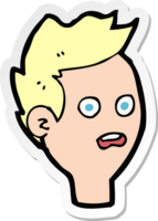 sticker of a cartoon shocked man png