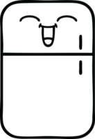 line drawing cartoon of a fridge  zer png