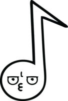 line drawing cartoon of a musical note png