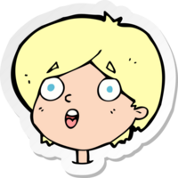 sticker of a cartoon amazed expression png