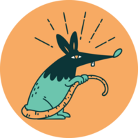 ícone de um rato sorrateiro estilo tatuagem png